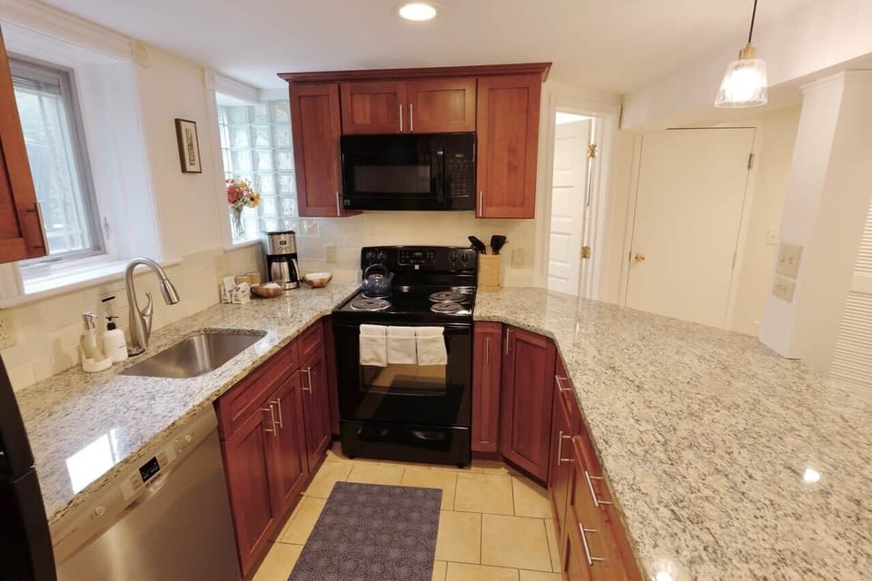 Kitchen includes Coffee Maker, Oven, Microwave, Pans and all needed for a good meal!