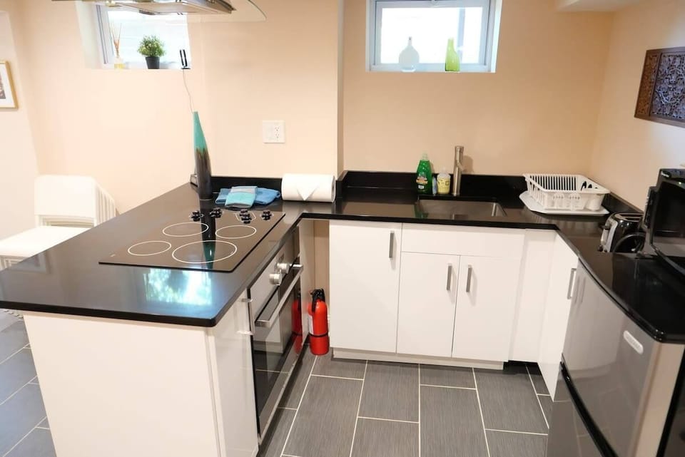 Spacious kitchen for home cooked meals