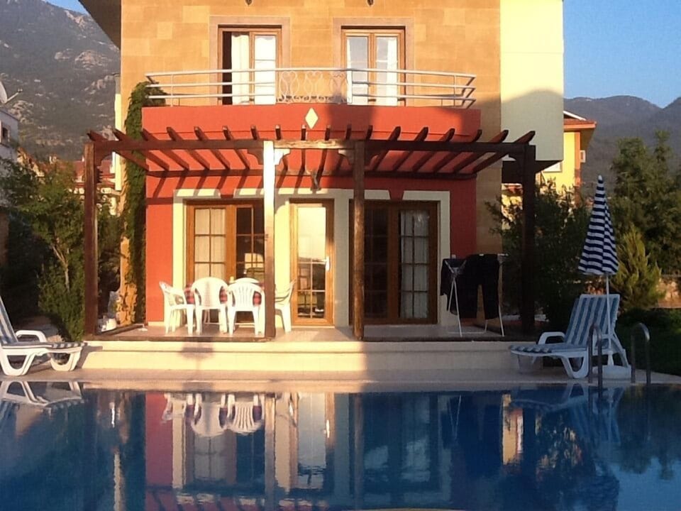 Villa M at sunset.
