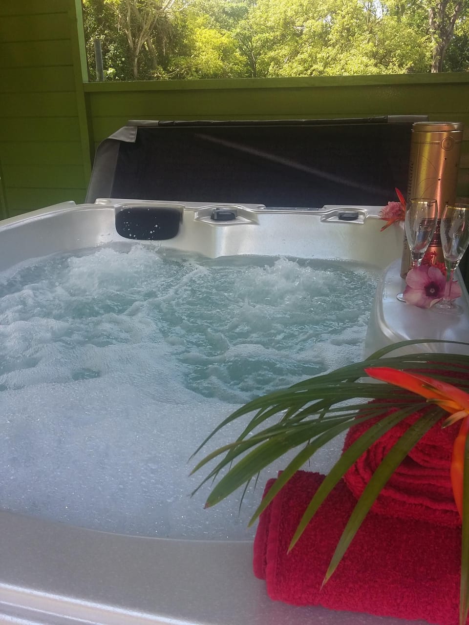 Outdoor spa tub