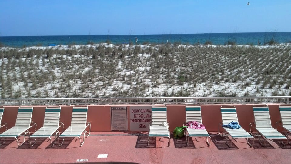 The view of The Gulf of Mexico from Seacrest 603 Pool & Hot Tub Area