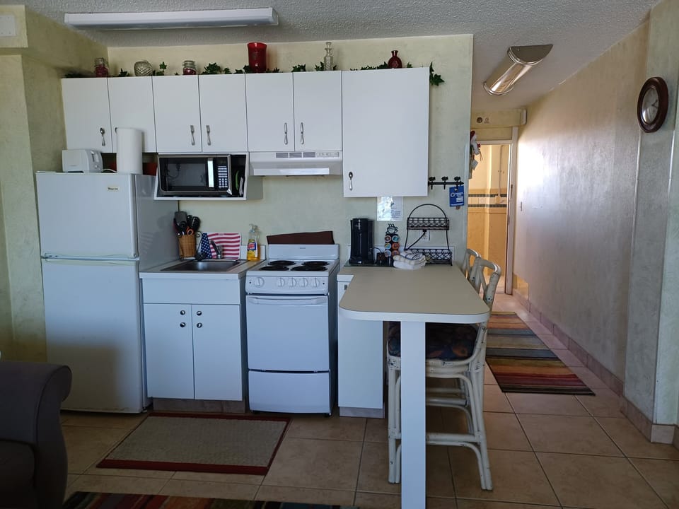 Well stocked kitchen.