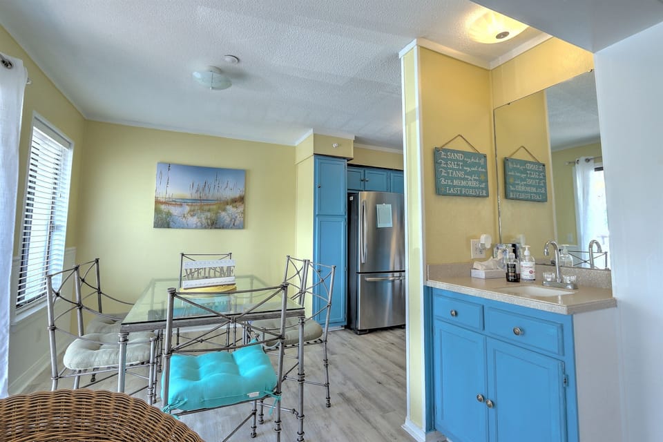 Dining area showing the small Bar sink