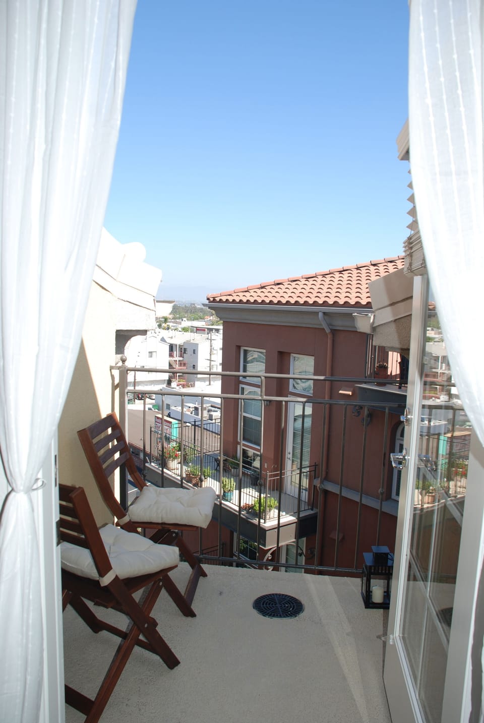 Loft balcony and view.