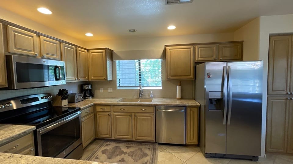 All stainless steel appliances.