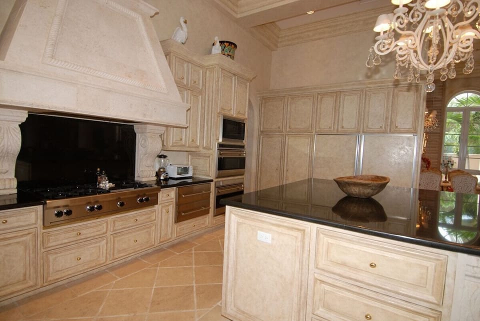 Finest Kitchen Appliances, Marble Stove Top, Two Sub Zeros