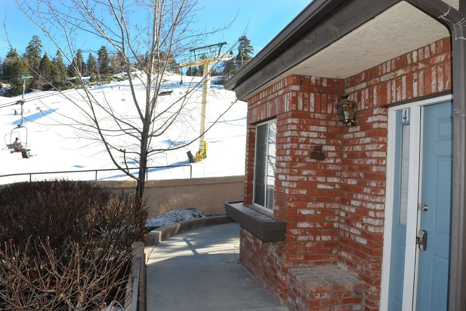 Front door of condo with Bear Mountain Resort in your backyard.