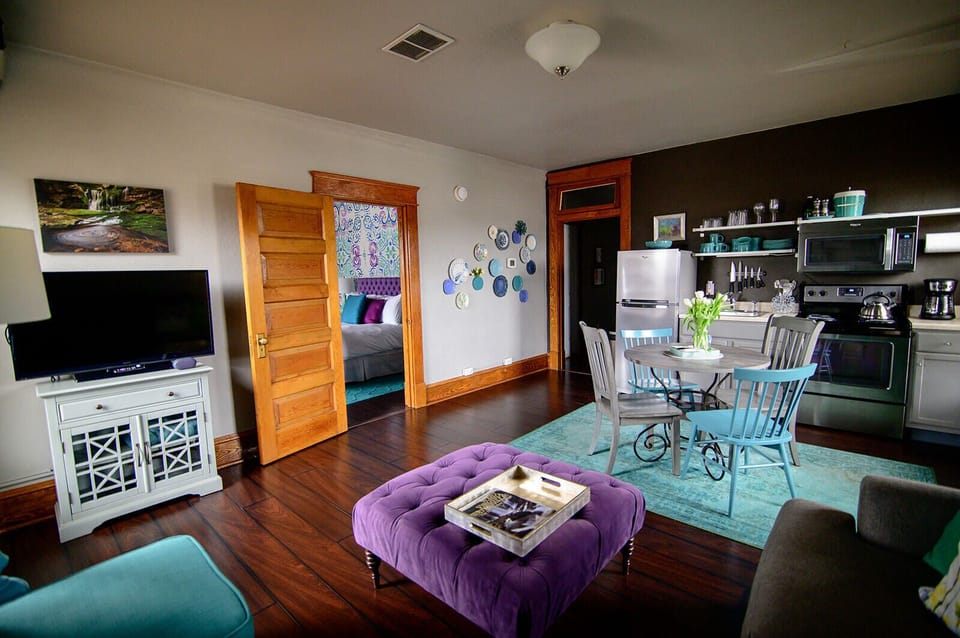 The living space and kitchen.