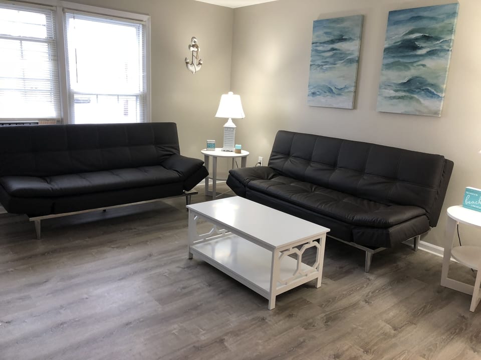 Living room with 2 futons 