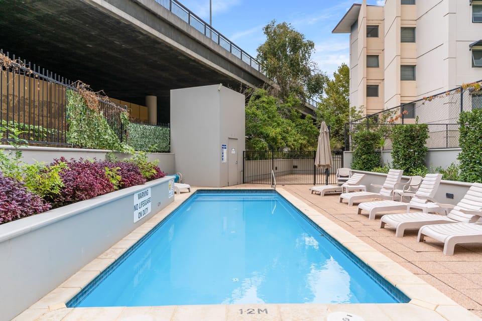 Swimming pool to laze by after a day spent exploring the amazing city of Perth