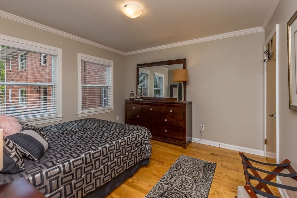 Bedroom with comfortable queen bed