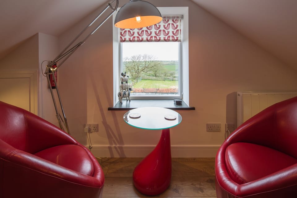 Intimate seating and stunning rural view from the mezzanine level