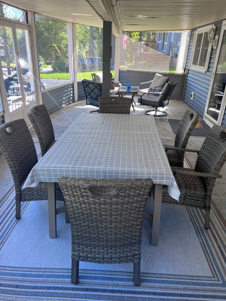 Screened in patio food table 