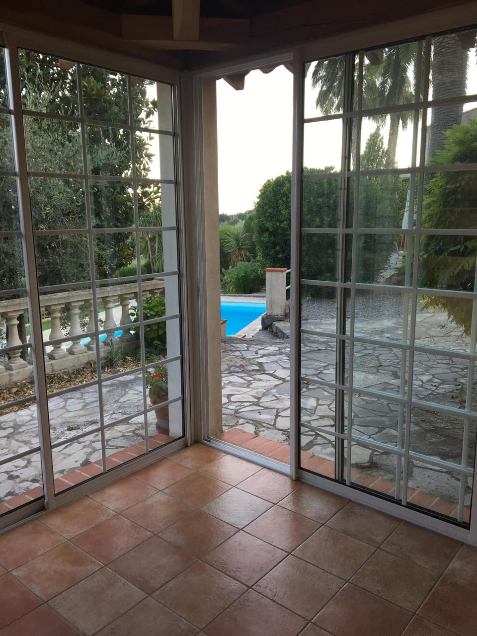 View from pavilion to the garden