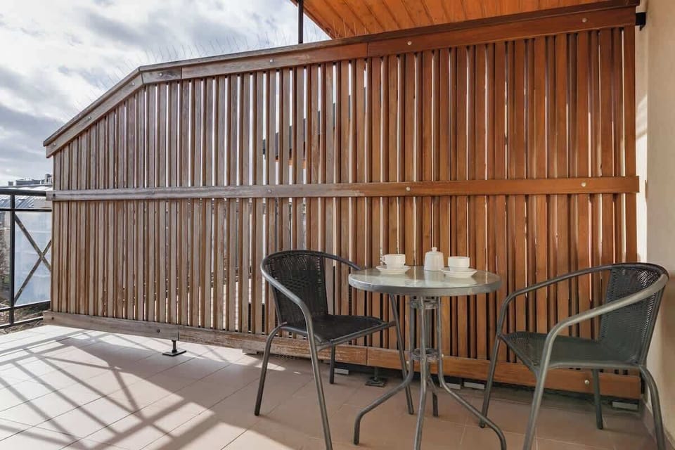 The balcony is the perfect place to relax after a busy day. The place is fully furnished. It is the perfect place to sip your morning coffee.