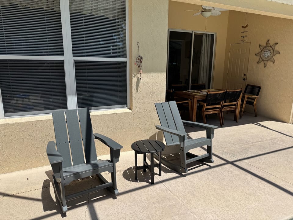 relax in rocking Adirondack chairs