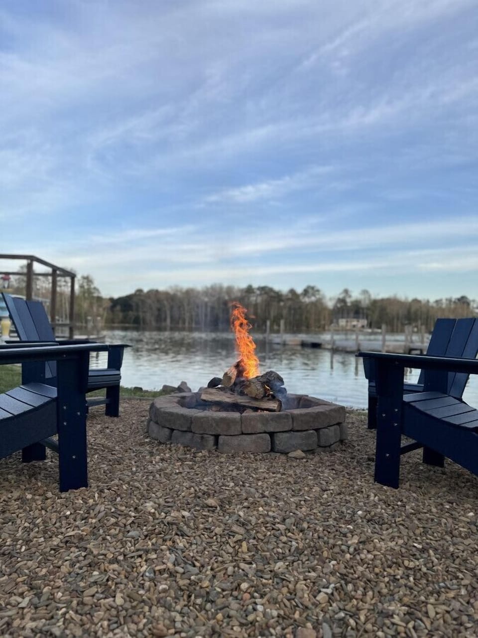 Bonfire by early evening