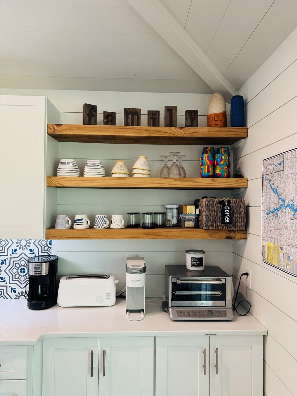 Kitchen Coffee area, Mr. Coffee & Keurig Machine with starter supply of coffee