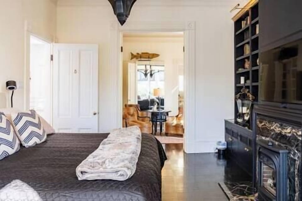 Bedroom King Bed Fireplace 