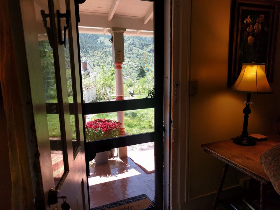 Looking out the front door, views of Red Mountain, Mt. Manitou, Incline, etc