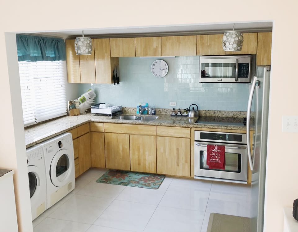 Our kitchen has all the comforts and necessities of home.