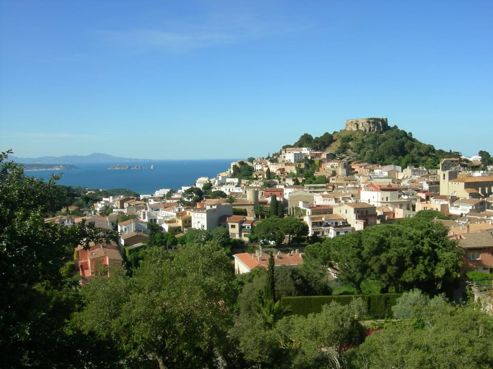 Begur village looking towards the Pyrennees
