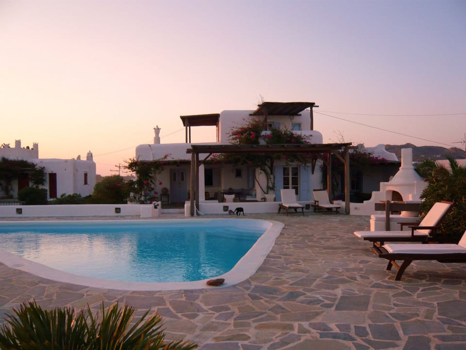 The house and the private swimming pool