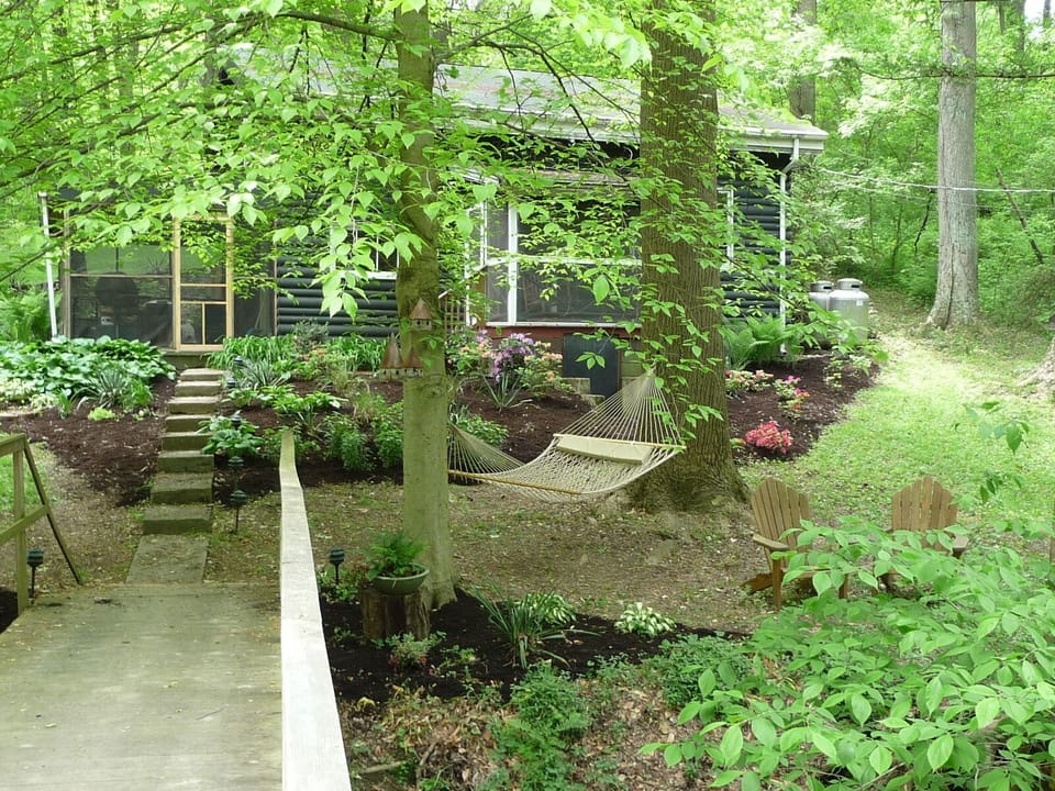 Wrightsville Cabin near Lancaster, PA.  Enjoy the creek from one of the 2 porch.