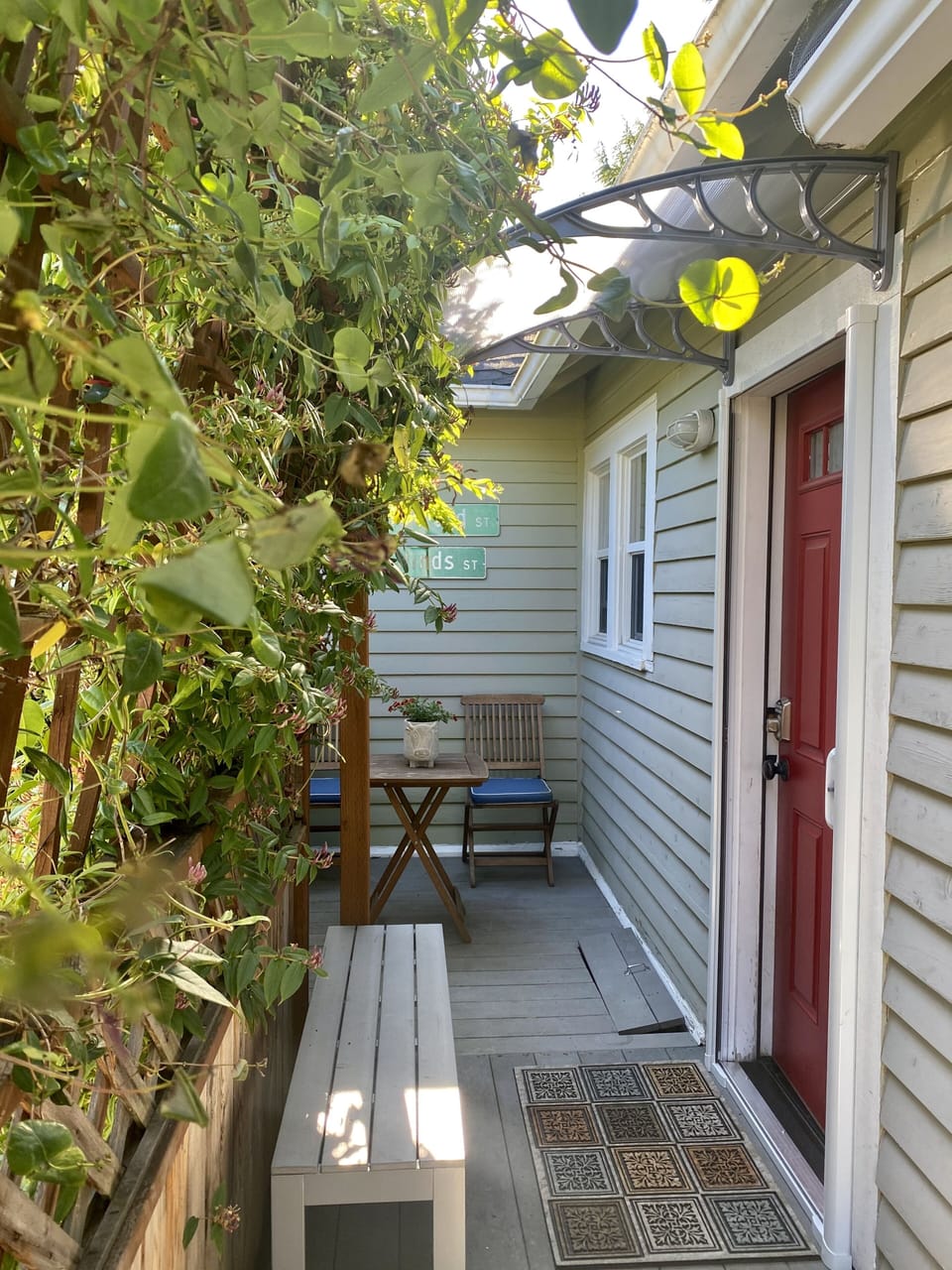 Enjoy a cup of coffee on the back deck