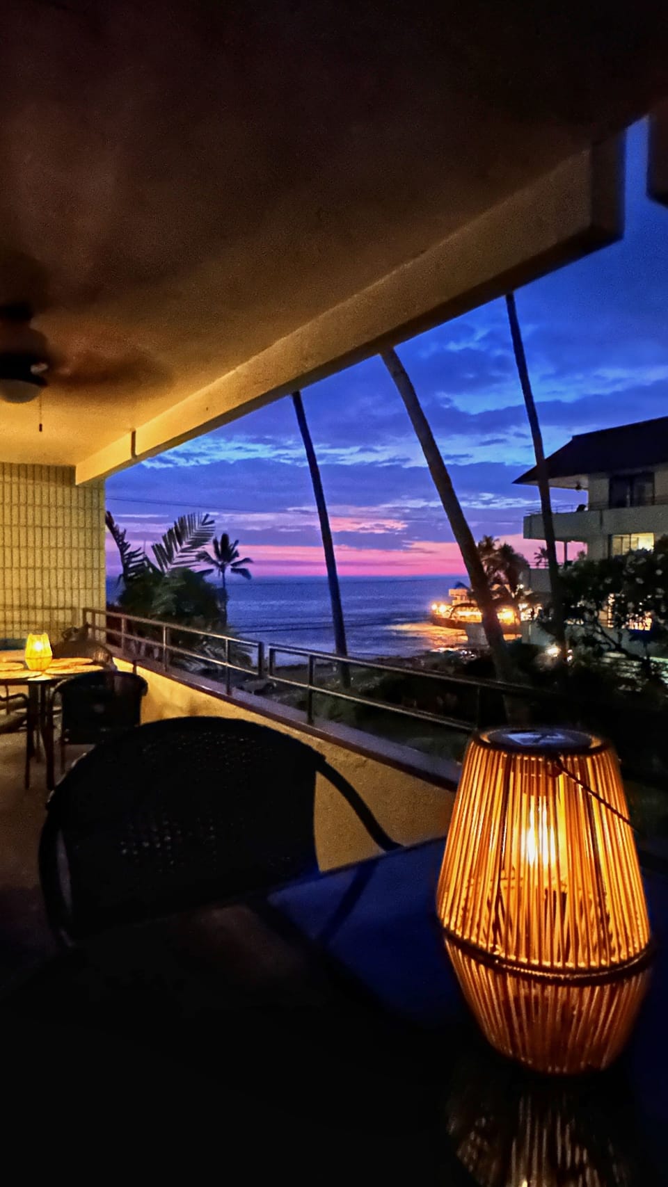 Our lanai in the evening has such a great vibe 