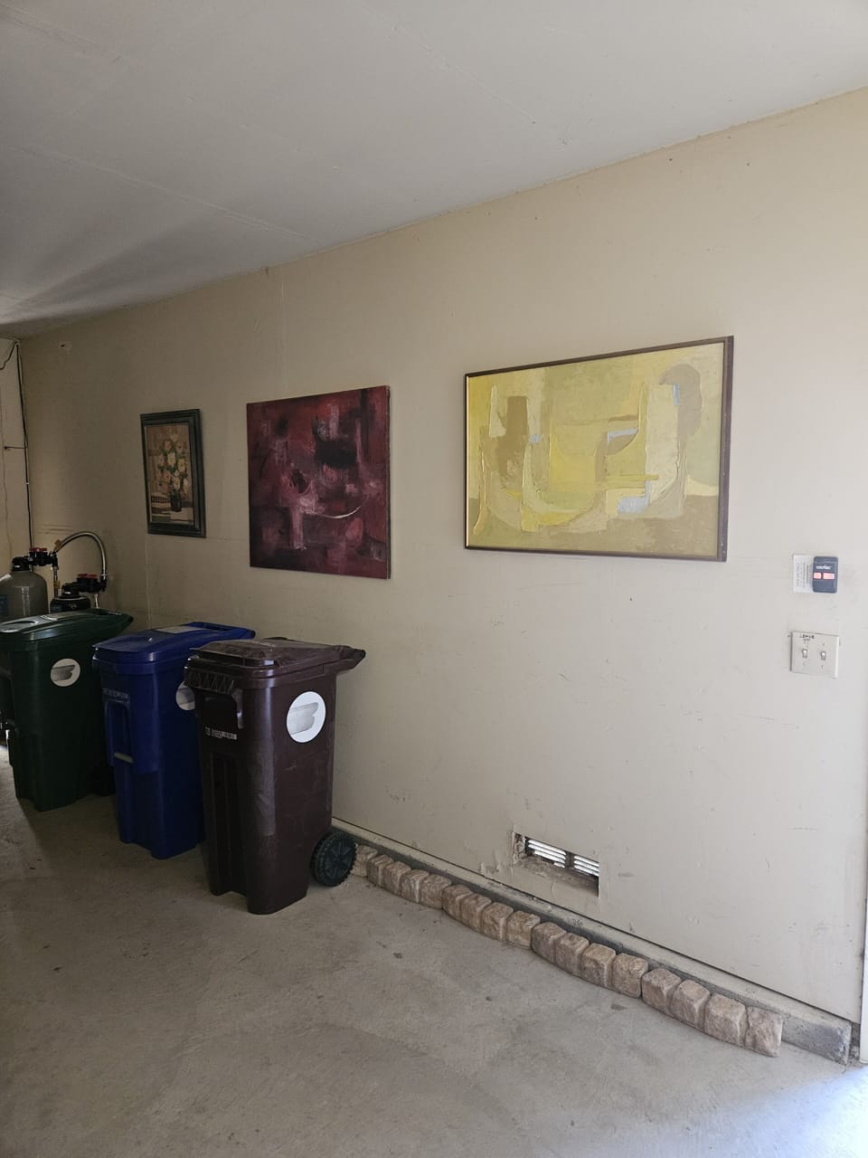 Our new water filter system plus organic recycling plus extra oil paintings.
