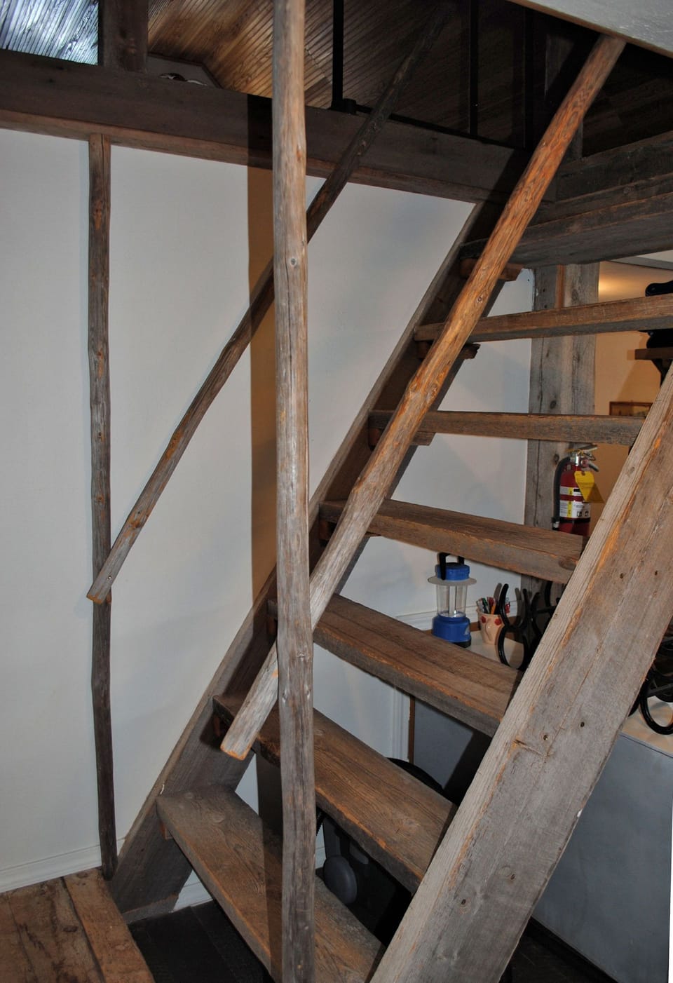 Stairs accessing loft.