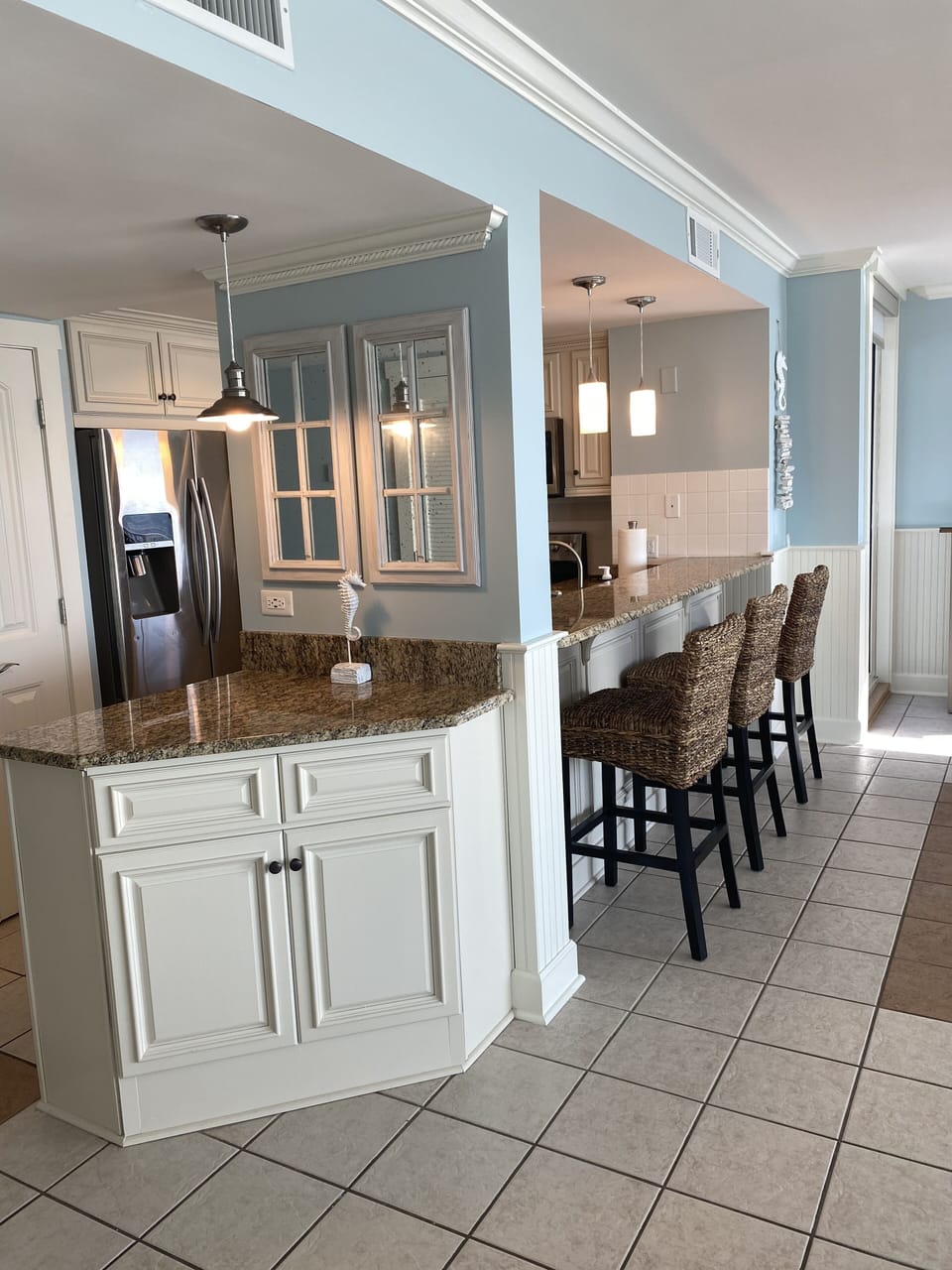 Large Kitchen Island and Bar Seating!