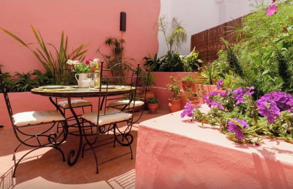 Our jewel, the Moroccan-inspired courtyard garden -- a tranquil haven.