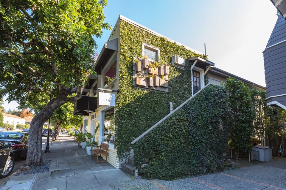 Our downtown building featuring the town's favorite "living-wall".