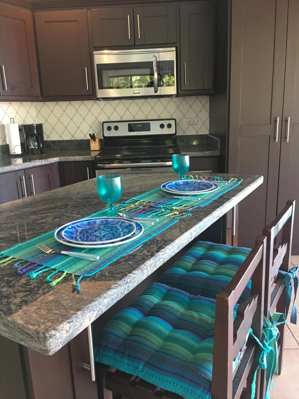 Granite top island