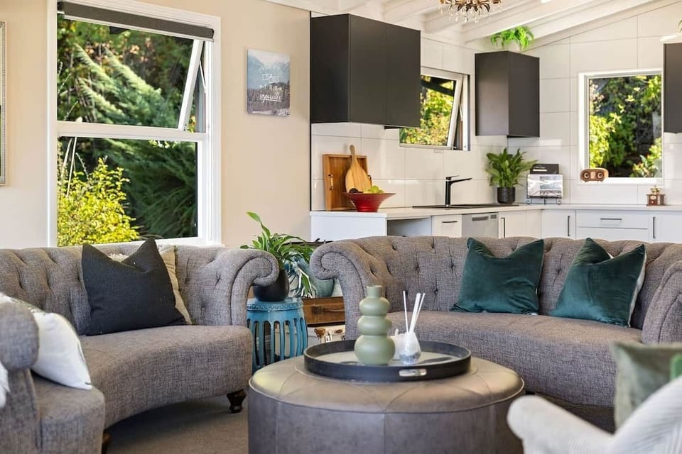 Comfortable living area at Walk to Town 41A Alpine Chalet Queenstown
