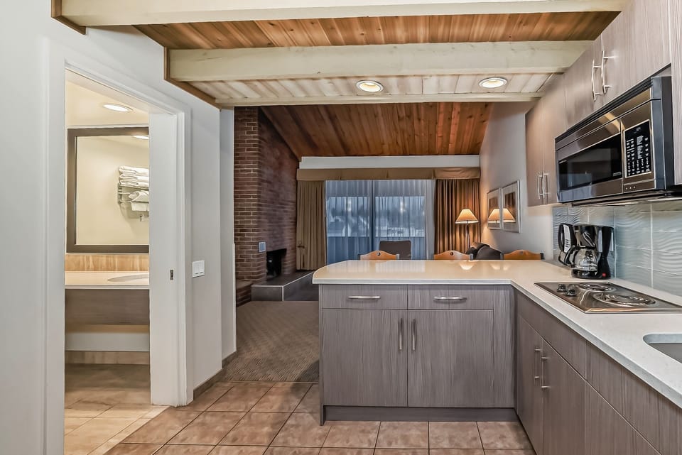 Suite, 2 Bedrooms, No AC - fans provided | Private kitchen | Coffee/tea maker, fridge, electric kettle