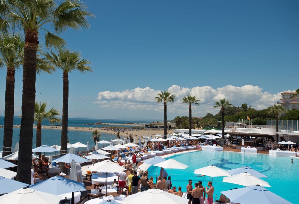Ocean Club is at the bottom of our gardens. Free entry.