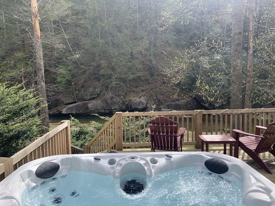 Brand New 17 Jet Hot Tub overlooking Rushing Trout Stream