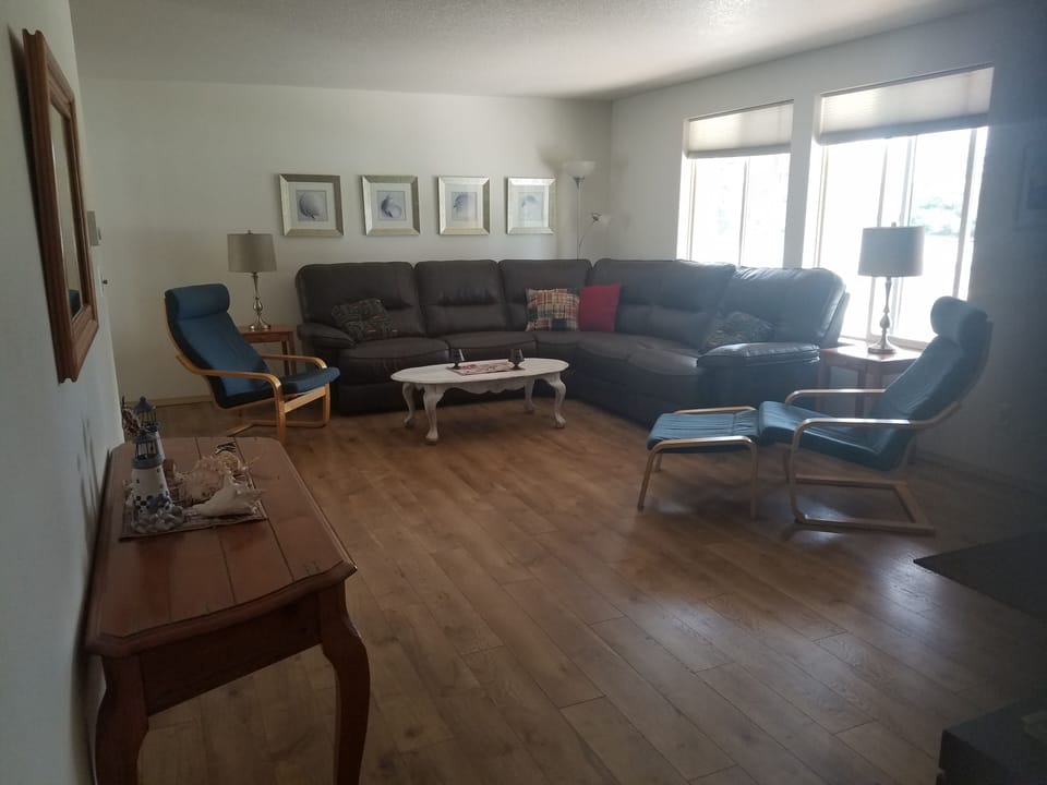 The living room has lots of seating