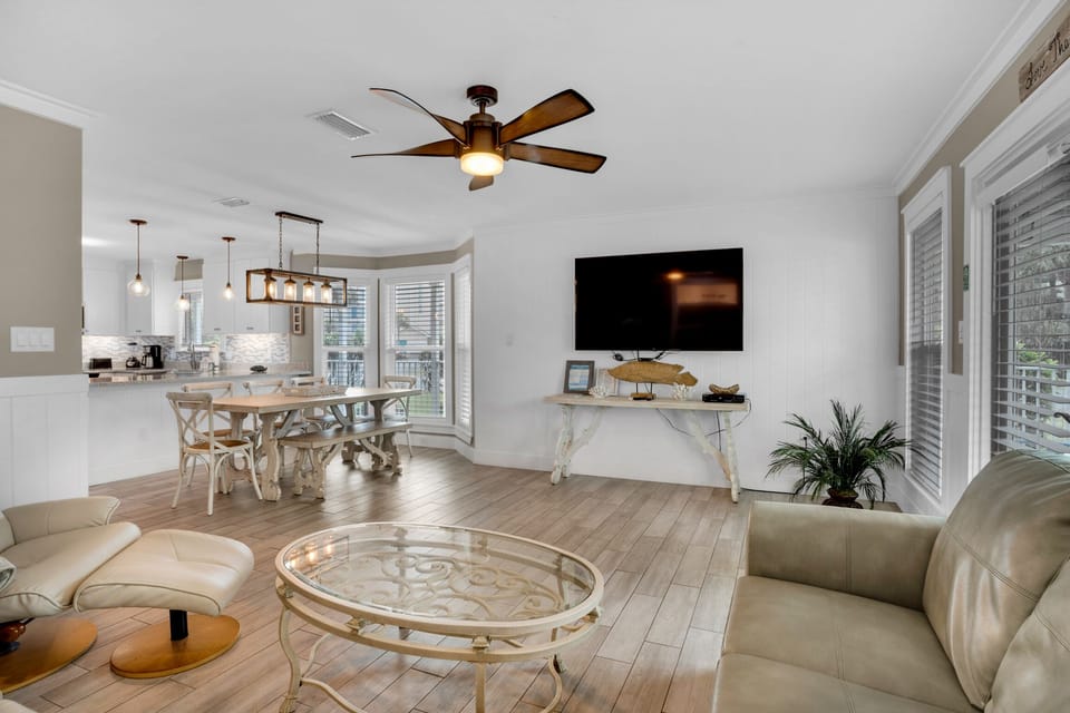 Living room with large flat screen TV