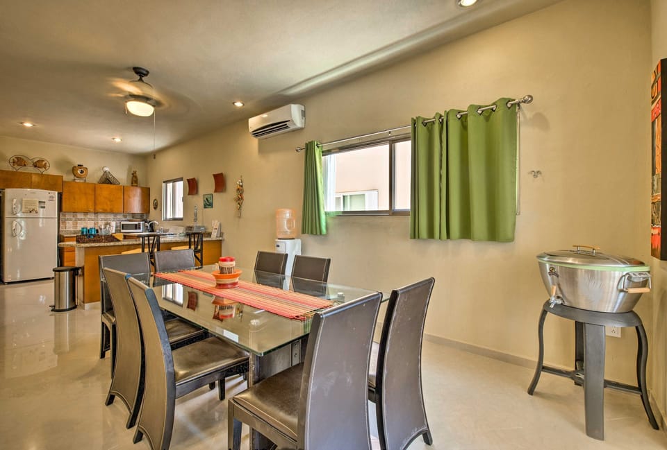 Dining room awaits you and your friends or family to enjoy a meal together.