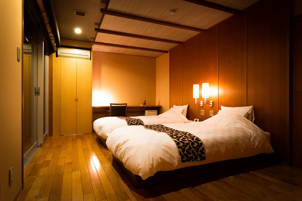 Japanese Western Style Room for 6 Guests with Semi-open-air Bath (Type E) | Premium bedding, in-room safe, desk, free WiFi