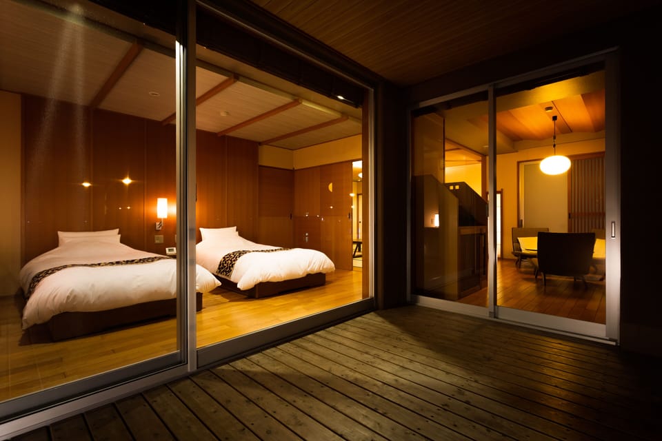 Japanese Western Style Room for 6 Guests with Semi-open-air Bath (Type E) | Premium bedding, in-room safe, desk, free WiFi
