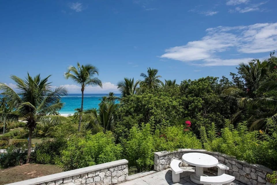 Sun porch with sweeping ocean views.