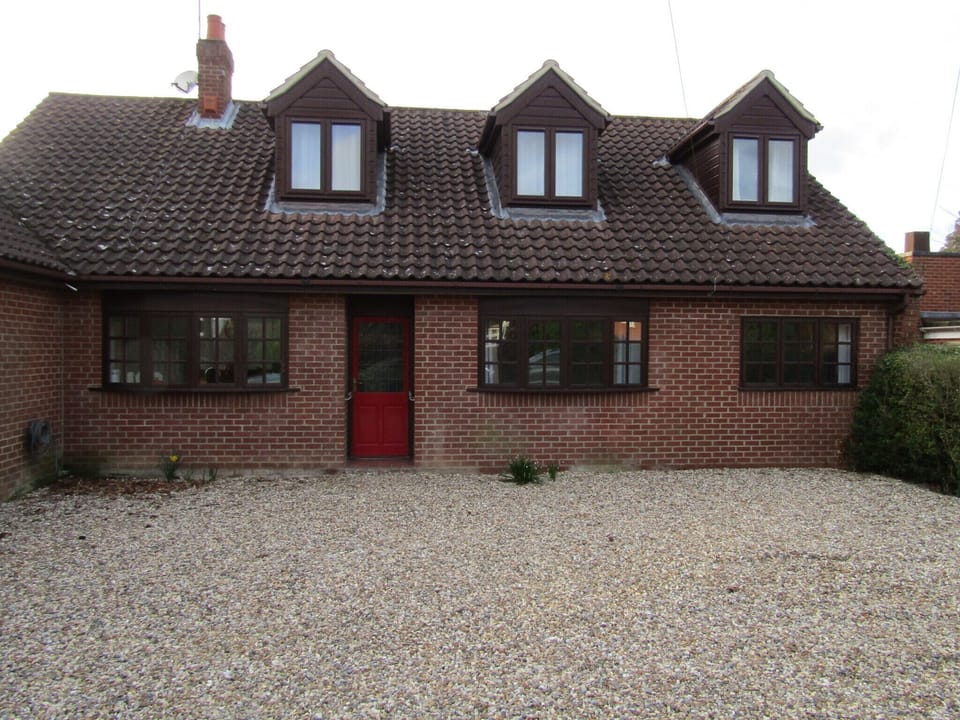 Front. The accomodation occupies the ground floor only. Ample parking.