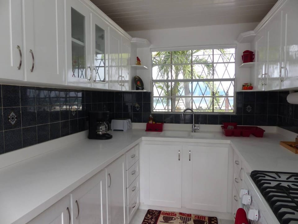 Kitchen with ocean view