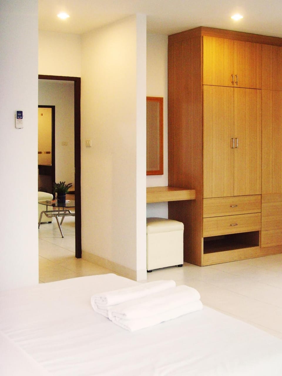 Desk, free WiFi, bed sheets