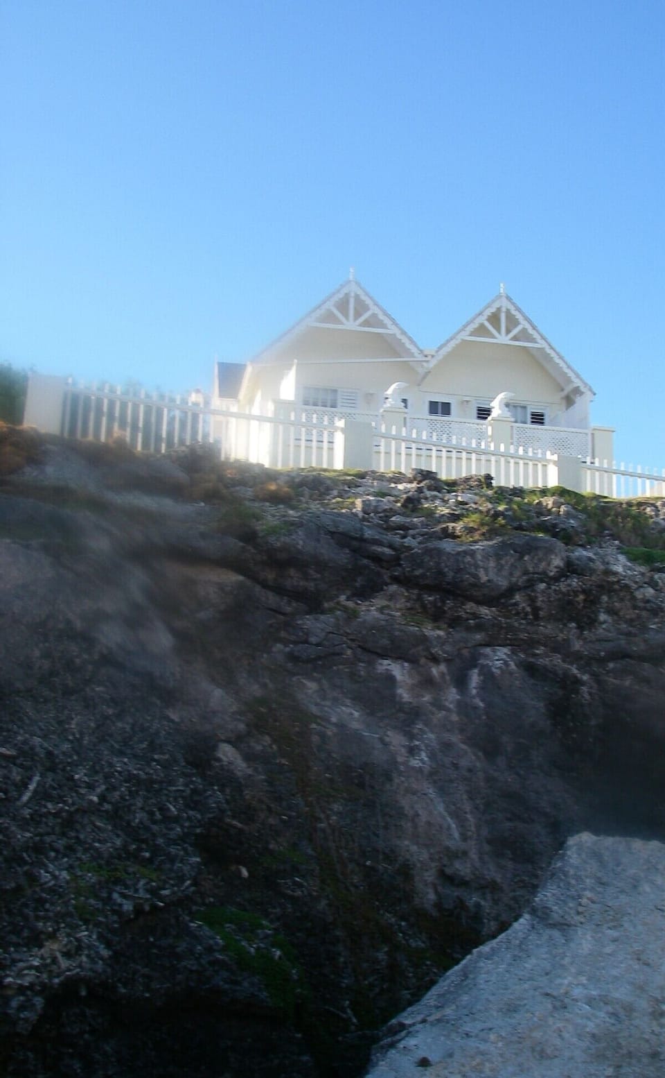 Villa view from beach below